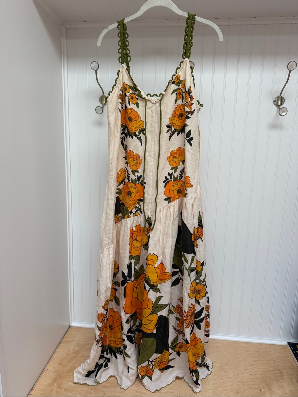 Farm Rio x Anthropologie Sleeveless V-Neck A-Line Maxi Dress Fall Crochet NWOT - Picture 3 of 14